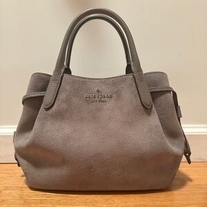 kate spade Gray Suede Satchel with Top Handles